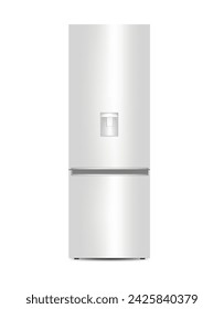 White refrigerator with water dispenser, vector