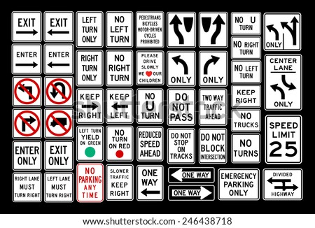 White regulatory signs