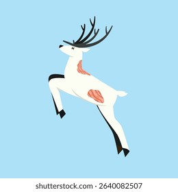 White Reindeer Carcass – Wildlife and Environmental Illustration