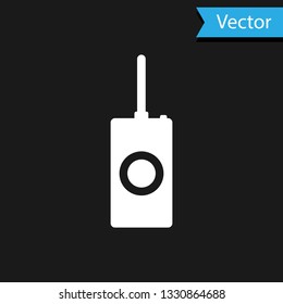 White Remote control icon isolated on black background. Vector Illustration