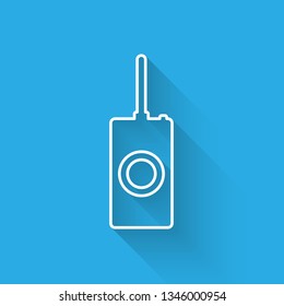 White Remote control icon isolated with long shadow. Vector Illustration