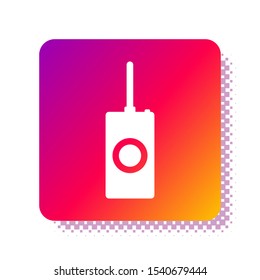 White Remote control icon isolated on white background. Square color button. Vector Illustration