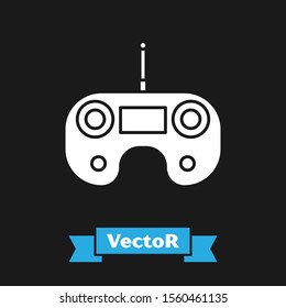 White Remote control icon isolated on black background.  Vector Illustration