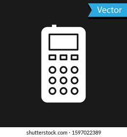 White Remote control icon isolated on black background.  Vector Illustration