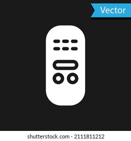 White Remote control icon isolated on black background.  Vector
