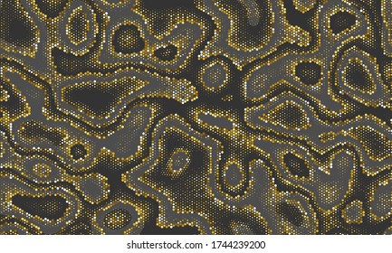 White Repeated Camo Graphic Wrapping. Colorful Art Copper Seamless Doted Vector Clouds. Metallic Seamless Color Graphic Background. Seamless Monochrome  Colorful Art
