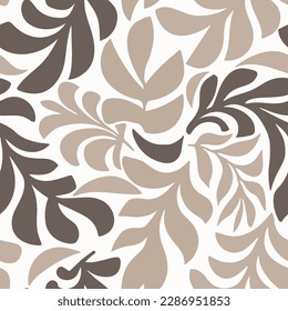 White Repeated Elegant Beautiful Flora Surface Texture. Light Seamless Botanical Fresh Tree Ornament Print. Black Camouflage Floral Palm Invitation Background.