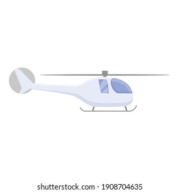 White rescue helicopter icon. Cartoon white rescue helicopter vector icon for web design isolated on white background