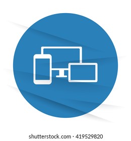 White Responsive Media Design icon label on wrinkled paper