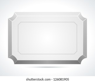 White retro 3d frame vector background