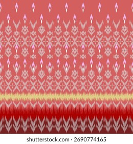 White retro abstract pattern on bright colored background, seamless, digital printing, sarong, loincloth, wallpaper.