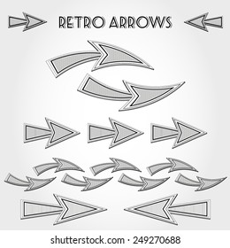 white retro arrows, retro concept