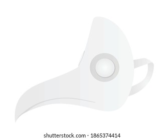 White retro bird doctor's mask. vector