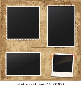 White retro frames on vintage background