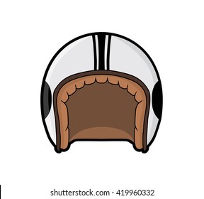 White Retro Helmet, classic helmet