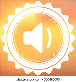 A White Retro Icon Isolated on a Red and Yellow Background - Volume