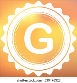 A White Retro Icon Isolated on a Red and Yellow Background - G