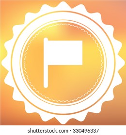 A White Retro Icon Isolated on a Red and Yellow Background - Flag