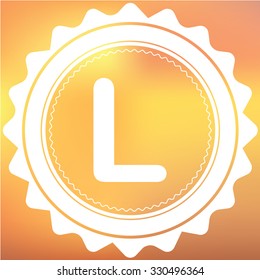A White Retro Icon Isolated on a Red and Yellow Background - L