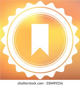 A White Retro Icon Isolated on a Red and Yellow Background - Banner