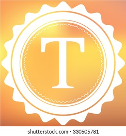 A White Retro Icon Isolated on a Red and Yellow Background - Text