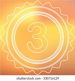 A White Retro Icon Isolated on a Red and Yellow Background -  3