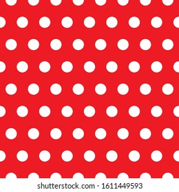 White retro Polka dot pattern on red background