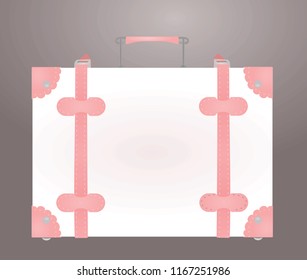 White retro suitcase. vector illustration