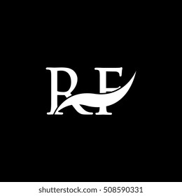 White RF Swoosh Logo Vector