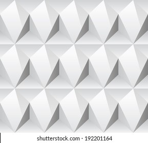 White rhombus modern concept seamless texture. Bright background. Vector