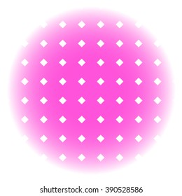 White rhombuses in the circle. Light rhombuses on the purple background