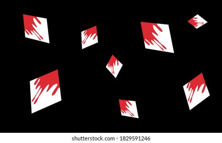 white rhombuses covered with red drops on a black background wallpaper for design board games concept