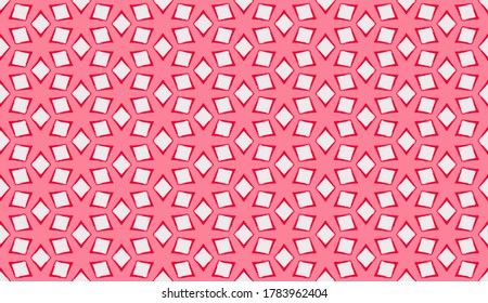 weiße Busse mit rosafarbenem, nahtlosem Schnittbild, Tapete mit einfachen, geometrischen, wiederholten Elementen, rosafarbener Hintergrund, Vektorgrafik