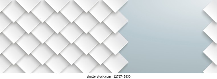 White rhombuses with shadows structure on the gray background. Eps 10 vector file.