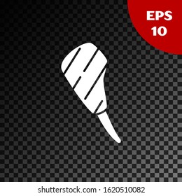 White Rib eye steak icon isolated on transparent dark background. Steak tomahawk. Piece of meat.  Vector Illustration