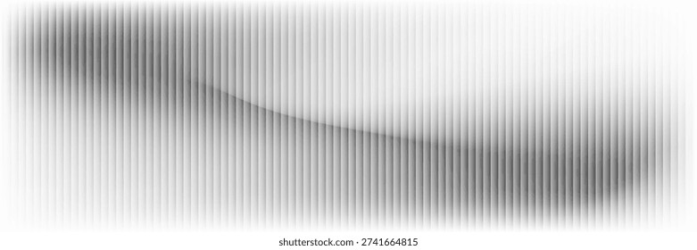 A white, ribbed glass texture with gentle, grey-frosted waves forms a fluted, airy surface. A minimal striped look suits acrylic or polycarbonate designs, adding a soft, modern elegance.Vector design