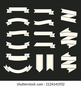White ribbon banners, template labels set.