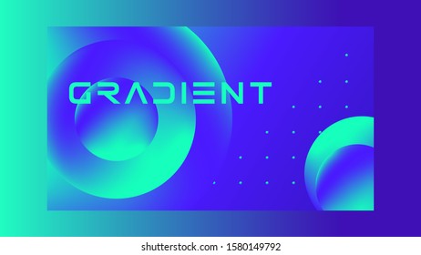 White ribbon and blue green gradient design high-end technology business background.I hope you like it.