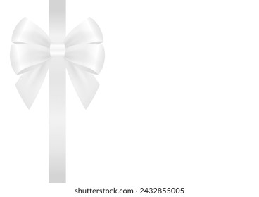 In: White Ribbon Bow. Vektor-Illustration isoliert auf weißem Hintergrund. 