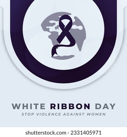 White Ribbon Day Celebration Vector Design Illustration for Stop violence against women background