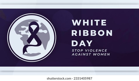 White Ribbon Day Celebration Vector Design Illustration for Stop violence against women background