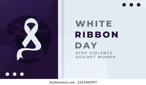 White Ribbon Day Celebration Vector Design Illustration for Stop violence against women background
