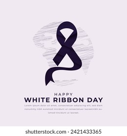 White Ribbon Day Paper cut style Vector Design Illustration for Background, Poster, Banner, Advertising, Greeting Card