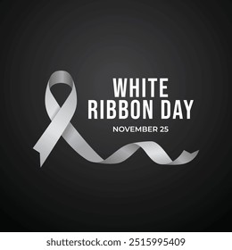 White Ribbon Day Women vector design template good for celebration usage. White Ribbon Day design. Vector ribbon. flat design. eps 10.