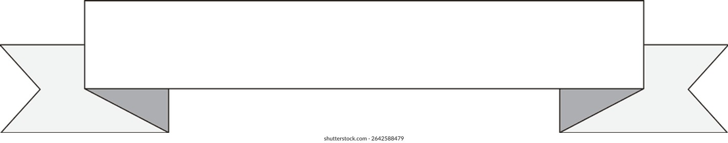 White Ribbon Frame on Transparent Background
