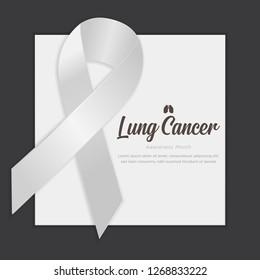 White ribbon. Lung cancer awareness. - Vector EPS 10