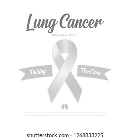 White Ribbon. Lung Cancer Awareness. - Vector EPS 10