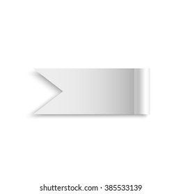 White ribbon. Paper scroll. Vector illustration.