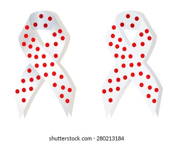 White ribbon with red spots	chronic Urticaria Awareness