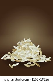 White rice, brown backdrop, can write text and can make poster.